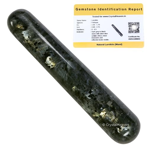 Image of Larvikite Crystal Wand - Smooth Crystal Wand for Energy Healing, Chakra Balancing, Meditation and Home Decor - Crystals and Healing Stones for Gift