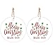 Christmas Tags,Merry Christmas with Love Tags,100PCS Round Kraft Paper Tags,Christmas Gift Wrap Label DIY Hang Tags with 100 Feet Twine