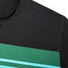 Camisa de manga larga a rayas para hombre, bloque de color, cuello redondo 4