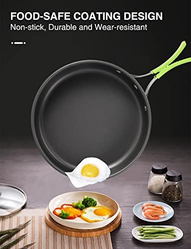 Aitsite Camping Cookware Kit Outdoor Aluminum Lightweight Camping Pot Pan Cooking Set for Camping Hiking