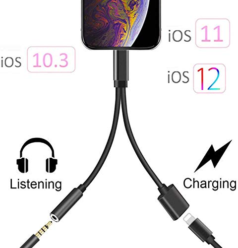 IKHISHI Headphone Adapter Compatible with iPhone Xs/Xs Max/XR/ 11/11Pro 8/8 Plus/X / 7/7