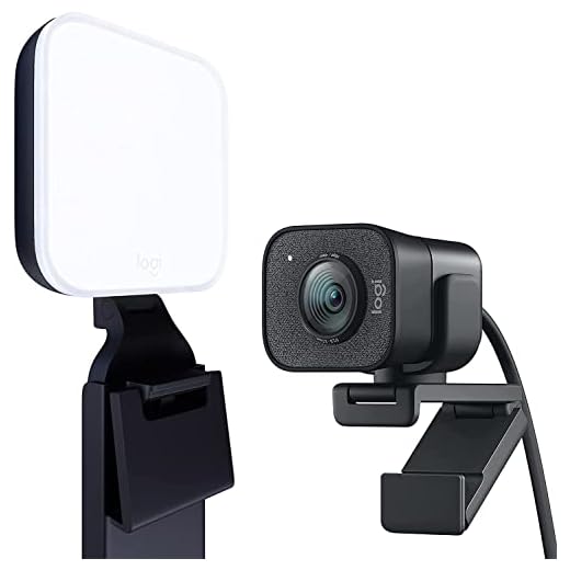 Logitech Litra Glow + StreamCam - La Solution Ultime pour apparaître Toujours au Top à la caméra - Noir