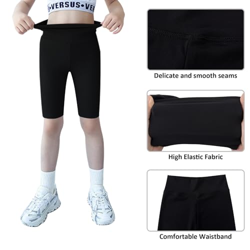 Meeshine Shorts de bicicleta para meninas, atlético, cintura alta, ioga, dança, vôlei, ginástica, co