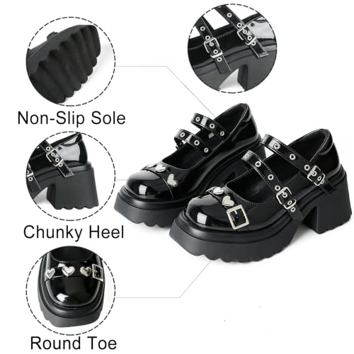 Image of FOREADA Lolita Shoes Platform Mary Jane Heels Kawaii Bow Lace Pearl Pumps | Vintage kawaii lolita styling ideal for dresses, with bead, lace, bow, ankle strap, pink, white and classic black colors