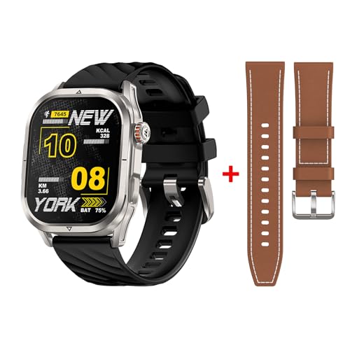 KOSPET Magic P10 Silver & Brown Leather Strap