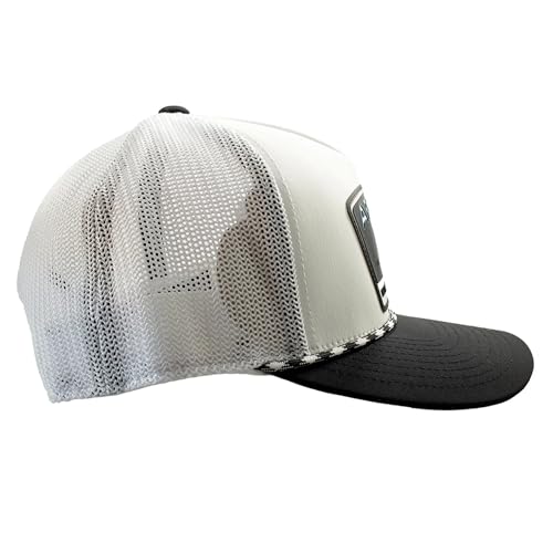 Image of Ariat Men's White Flexfit 110 Trucker Cap with Rubber Patch