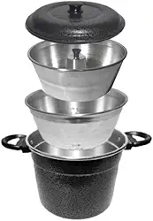 Kit Forma Pudim Banho Maria De Alumínio Reforçado 3X1 Craqueada