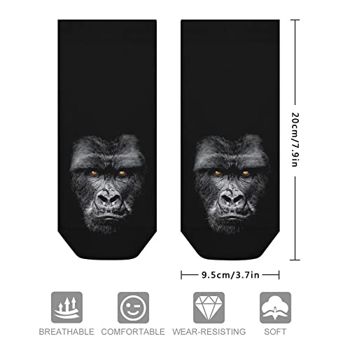 Mens Boys Ankle Low Cut No Show Socks Gorilla Face Funny Saying Colorful Crazy Cool Casual Sports Short Tab Socks Gift Black2