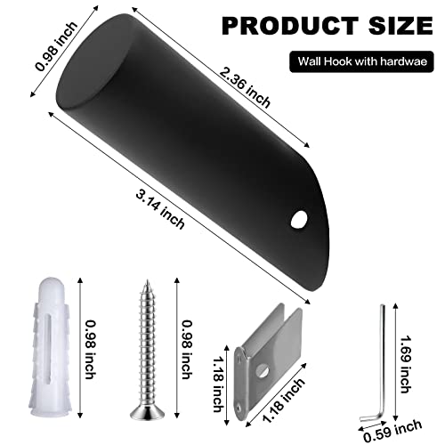 Ranzdn Wall Hooks, 8 Pack Stainless Steel Towel Hooks For Bathroom, Heavy Duty Coat Hooks Wall Mounted Modern Hat Hooks, Matte Black #TOP2