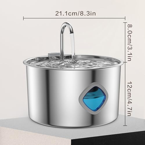 Fuente automática para mascotas 3.2L acero inoxidable miniatura 5