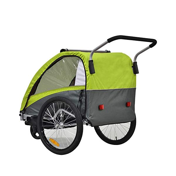 Tiggo Kinderanhänger mit Federung Jogger 2 in 1 Kinderfahrradanhänger Fahrradanhänger Anhänger – Bild 7