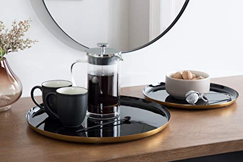 image for Kate and Laurel Neila Modern Tray Set, 2 Pieces, Black and Gold, Decor