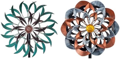 VEWOGARDEN 360 Outdoor Wind Spinner+ Kinetic Wind Sculptures & Spinners for Yard Garden Lawn Patio Decorationse