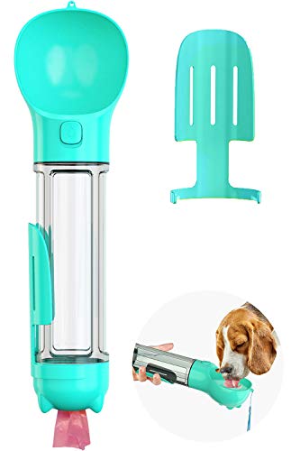 EONAZE Botella de Agua para Perros, Bebedero Comedero Perro Portátil, Bebedero para Perros Grandes, Botella de Viaje para Caminar para Perros (Azul, B02 500ML) Cover