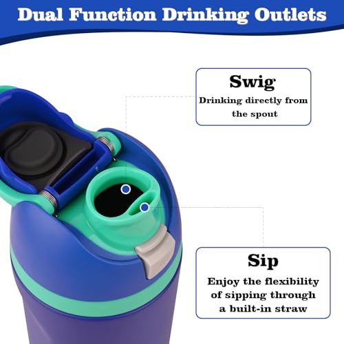 Moukiween Replacement Cap for Owala Freesip Bottle, One Button Water Bottle Top Lid Accessories Compatible with Owala Cup 16oz 24oz 32oz 40oz, BPA-Free, No Water Leakage, Navy Blue