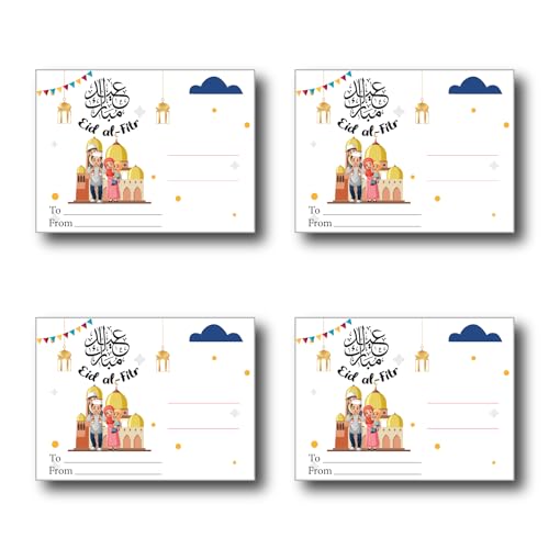 D2C Eid Mubarak Eidi Cards with Currency Cut and Writing Space | Money Gift Cards | 4 x 3 Inch (18)