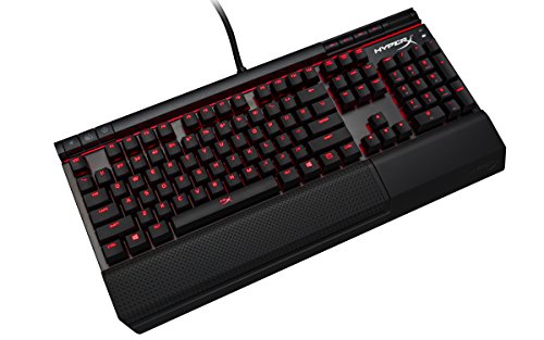 HyperX Alloy Elite - Mechanical Gaming Keyboard - Radiant Light Bar - Wrist Rest & Gaming Keycaps Included - Media Controls - Linear & Quiet - Cherry MX Red - Red LED Backlit (HX-KB2RD1-US/R1)