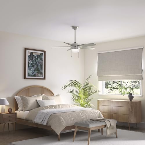 Image of Hunter 44 inch Anisten Indoor Ceiling Fan, Light, Pull Chain, Brushed Nickel