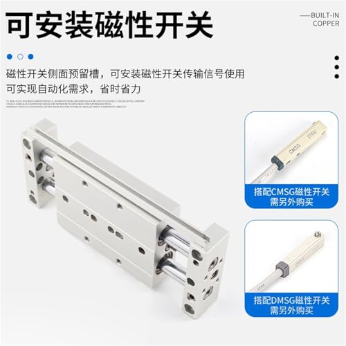 Vérin de table coulissante anti rotation STWB25-200 pour guidage net - 3