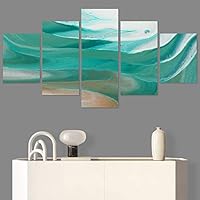 SIGNWIN 5 Panel Canvas Wall Art Modern Art Abstract Contemporary Edgy Mixed Media Multicolor Patterns for Home Decorations Ready to Hang - 60