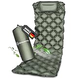 BERGIPFEL® Colchoneta - Ultraligera, compacta, con Bomba de pie integrada - colchoneta de Camping 7,5 cm Ideal para Trekking, Outdoor y Supervivencia