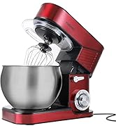 Batedeira de suporte CUSIMAX 6,5 QT, misturador de cozinha de aço inoxidável, misturador de massa com cabeça inclinada de 6 velocidades wi...