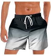 Lishang Badehose Herren Kurz Badeshorts Schnelltrocknend Boardshorts mit Tunnelzug Meshfutter Tra...