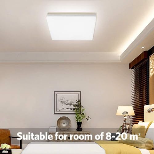OOWOLF 25W 6000K LED Flush Mount Ceiling Light Fixture Ultra Slim, 12inch Waterproof Bathroom Square LED Ceiling Lamp Fixture Without Flicker, 85Ra+ Daylight White for Kitchen Bedroom Hallway Office by OOWOLF - Image 3