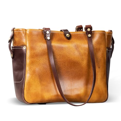 Bolso Tote de cuero para mujer, artesanal, vintage