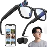 GJMYNSI AI Smart Brille mit 8MP HD‑Kamera & 1300p Video, ChatGPT KI‑Assistent, Echtzeit‑Übersetzung, Objekterkennung, Open‑Ear Audio, 35g Ultra‑leicht, IP65 wasserdicht, 290mAh Type‑C Akku