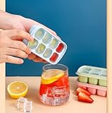 Theuwnee® 4 Packs of Ice Cube Tray, Eeasy-to-Remove Silicone Ice Cream Molds with Removable Lids, Perfect for Drinks, Freezers, Whiskey and Cocktails (Pink + Blue + Green + Yellow) - Image 6