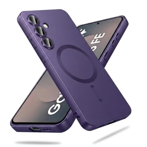 Image of DIZORO Samsung S25 Fe Case, Compatible with Mag Safe, Matte Luxury Metallic Luster Flexible TPU Wireless Charging Shockproof Case with Camera Protector Back Cover (Deep)