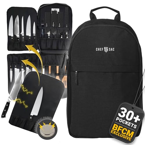 Magnet Chef Knife Backpack with 20+ Pockets, Tablet Pocket