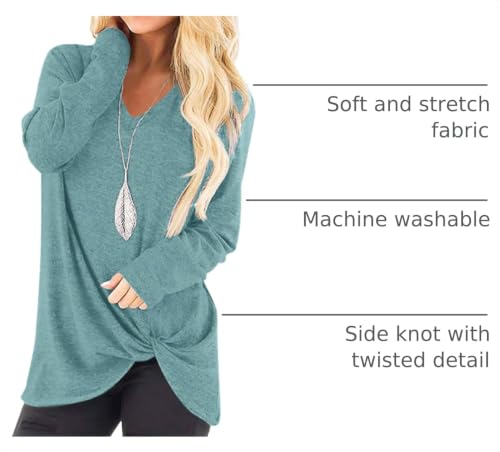 Image of SimpleFun Womens Tops and Blouses Dressy Casual Plus Size Lightweight T-shirts Sexy Shirts Light Green 3XL