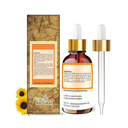 Image of Crysalis Sunflower Oil 100 ml (3.38 fl oz) - High Linoleic Cold Pressed Carrier Oil for Facial Serums, Massage Formulations & Universal DIY Blending