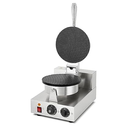 VERTES Waffeleisen, Hörncheneisen für Eiswaffeln, 24 Stück pro Std., Kegel inkl., regelbar 0°-300°C, Timer, teflonbeschichtet, Gusseisen Hörnchenautomat Edelstahlgehäuse, Hörnchen Waffle Maker 1000 W – Bild 4