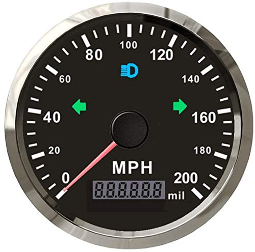 ELING MPH GPS Speedometer Odometer 200MPH Mileage Adjustable Overspeed Alarm for Boat Car Truck Motorcycle 85mm