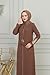 istanbul styles Women's Embroidered Sleeves Abaya and Embroidered On The Side of The Zipper Long Sleeve Floor Length Turkish Islamic Fashion (Brown, XX-Large)