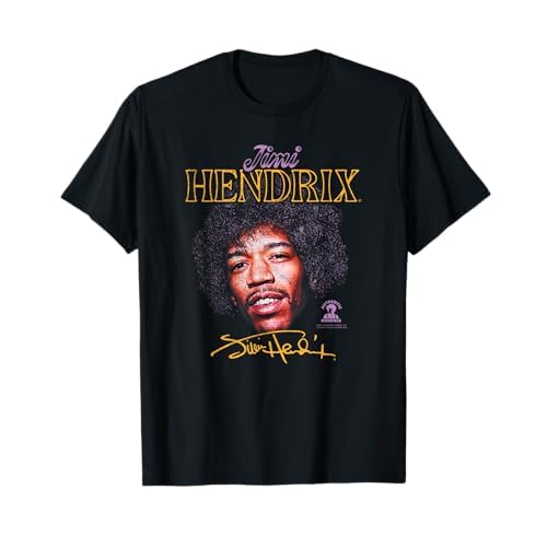 Jimi Hendrix Porträt mit Unterschrift T-Shirt
