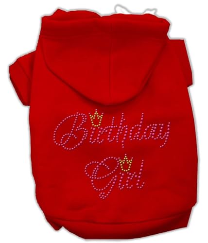 Mirage Pet Products 14-Inch Birthday Girl Hoodies, Large, Red