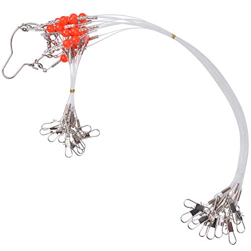 Fishing Wire Leaders Rigs - Saltwater Fishing Rigs Fishing Gear Tackle Clear Nylon High-Strength Fishing Wire Rigs Fishing Leaders With Swivel Snaps Beads 1Arm / 2Arm #TOP7