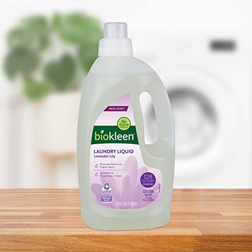 Biokleen Natural Laundry Detergent - 128 He Loads - Liquid, Concentrated, Eco-Friendly, Non-Toxic, Plant-Based, No Artificial Fragrance Or Preservatives, 64 Fl Oz #TOP3