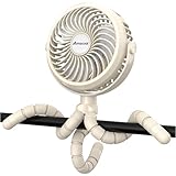 AMACOOL Battery Operated Stroller Fan, Newborn & Baby Travel Essentials, Registry Gifts, Flexible Tripod Clip On Fan with 3 Speeds and Rotatable for Car Seat Crib Bike Treadmill, Beach Essentials