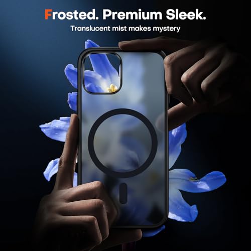 Image of TAURI for iPhone 12 Pro Case / 12 Case, Compatible with MagSafe Matte Black | with Screen Protector, Not-Yellowing Military-Grade Protection, Shockproof Slim Magnetic Case for iPhone 12 / 12 Pro