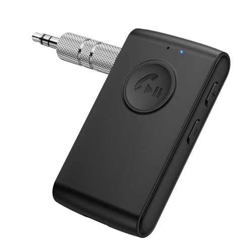 ORIA Receptor Bluetooth 5.3, Adaptador de Audio Inalámbrico con Baja Latencia, Llamadas Manos Libres, Carga Tipo C, 11 Horas de Reproducción, Receptor de Audio para Altavoces, Auriculares con Cable
