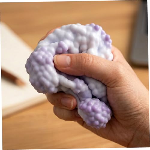 Ameble Sensory Fidget Toy -Grape Squeeze Ball for Stress Relief & Focus, Slow Rebound Stress Balls for Adults, Desk Decompression Toy Relief, Balls for Adults, Sensory Fidget, Sq - Image 4