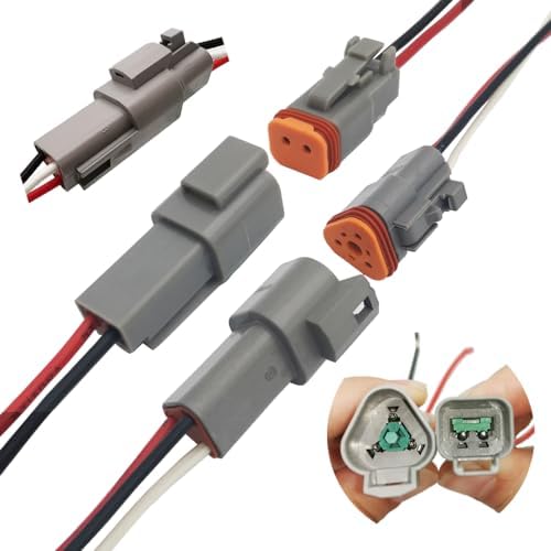 Flaconi DT Stecker Auto 2-polig - Wasserdichter Elektrostecker IP65 Für Motorräder & Autos