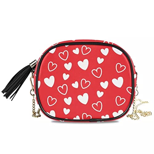 XBDBFD Bolsos de Verano Mini Bolso de Mujer Cuero de PU Rojo Crossbodyr de Mujer Cadenas Tendencia (Color : A, Size : 19 * 15 * 9 cm)