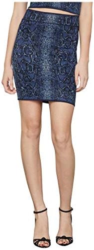 BCBGMAXAZRIA Women's Snake Print Knit Skirt, Dark Navy Combo, XS (US 2)