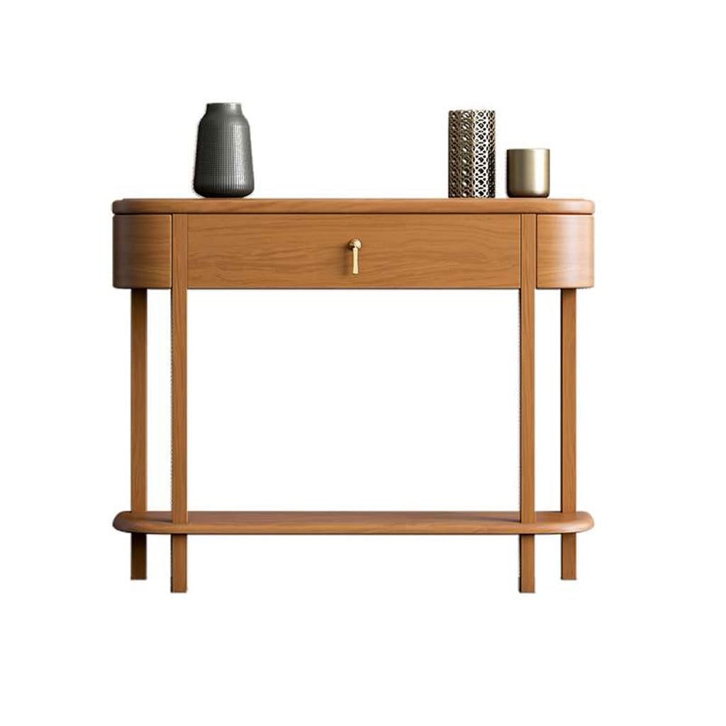 ENGENDER Console Tables Chinese Style Entrance Hall Table Living Room Solid Wood Cabinet Ultra Narrow Semicircular